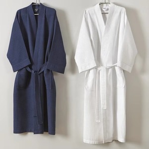 Peignoir élégant et confortable pour femme, toucher doux, 100% coton gaufré, manches longues, articles essentiels pour la maison de haute qualité - Product Image 5