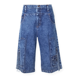 Pantalones Cortos de Mezclilla Rectos para Hombre con Logotipo Personalizado al por Mayor, Tela de Mezclilla Premium, Corte Holgado, Transpirables, Ecológicos, Ligeros, Ropa Urbana de Verano - Product Image 1
