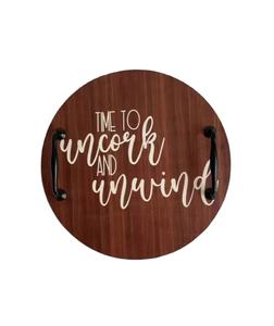 Bandeja redonda Premium Bandeja elegante de madera para servir postres para bodas, cumpleaños, eventos y celebraciones especiales - Product Image 1