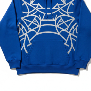 Sudadera con capucha prémium para hombre, con logotipo personalizado, estampado de telaraña en relieve, forro polar, estilo urbano, proveedor de sudaderas. - Product Image 4