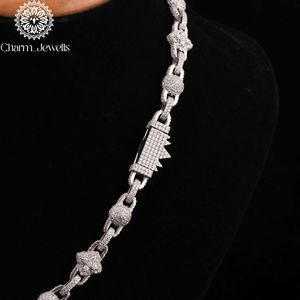 Collar de Cadena Figaro Unisex Charm_Jewells con Moissanita, Plata 925, Chapado en Oro de 14K, Estilo Hiphop de Lujo, Certificado IGI, para Fiestas - Product Image 3