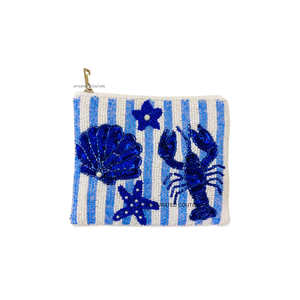 Porte-monnaie en forme de planche de surf fait main avec perles, mini pochette zippée, thème plage créatif, accessoire unisexe, perles de rocaille personnalisées, artisanat fait main - Product Image 3