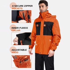 Conjunto Cortavientos de Invierno de la Mejor Calidad, Ropa Deportiva de 2 Piezas, Cierre de Cremallera, Capucha Oculta, Logotipo Frontal, Informal, Ecológico - Product Image 3