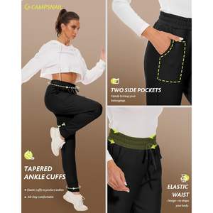 2025 pantalones de chándal con forro polar para mujer, pantalones de chándal de cintura alta con bolsillos térmicos para invierno, pantalones transpirables para deportes de nieve - Product Image 1