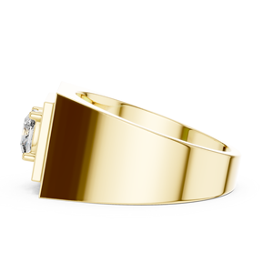 Yellow Gold <b>Diamond</b> <b>Ring</b> Solitaire Engagement Band Cushion Shape Claw Set Statement Jewelry - Product Image 4