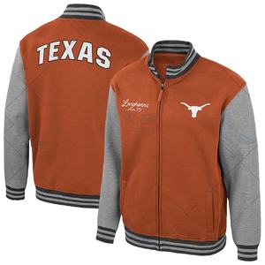 Chaqueta Universitaria Texas Longhorns Personalizada Ambi Turner con Cremallera Completa, Alta Demanda, Color Naranja Quemado, Bordada al por Mayor - Product Image 1