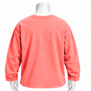 Camiseta Coral Reversed LS de Manga Larga, Oversize, de Algodón, con Hombros Caídos, Corte Relajado, Lavado Vintage, Unisex, Estilo Urbano, Informal - Product Image 2