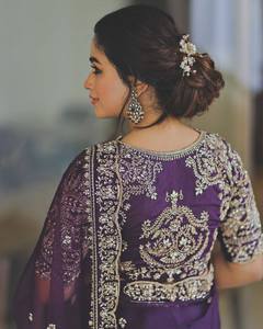 Indian Ethnic Traditional Fancy Designer <b>Saree</b> Embroidery Work for Wedding Party and Festive Function for Women Trendy Outfit - Product Image 3