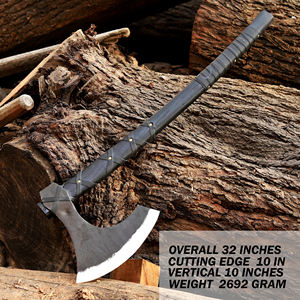 Hacha de Acero al Carbono Forjada a Mano Estilo Vikingo con Mango de Madera y Funda de Cuero, Grado Industrial, Personalizada OEM para Trabajos de Madera - Product Image 2