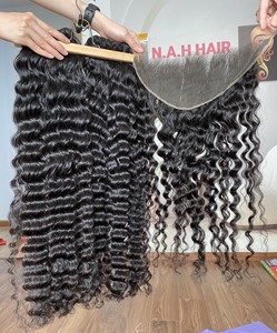 Extensions de cheveux frontales 13x4 13x6 cheveux vierges crus cambodgiens vietnamiens vague naturelle lâche vague profonde droite bouclée - Product Image 4