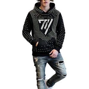 Sudadera con capucha de forro polar extragrande vintage personalizada, unisex, con bolsillo, estampado digital, lavado ácido, con pedrería, 480 g/m² de alto gramaje, 100% algodón - Product Image 1