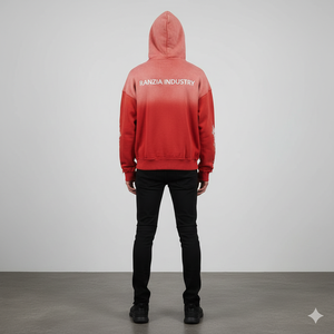 Sudadera con capucha para hombre RANZIA, estilo vintage, con cremallera, lavado ácido, de peso pesado, con efecto desgastado, corte y costura, con pedrería, de la fábrica Ranzia Industry. - Product Image 5