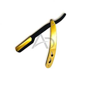 Rasoir de barbier à lame interchangeable Black Gold, lame en acier inoxydable, lame métallique tranchante, rasoir de toilettage pour hommes - Product Image 1