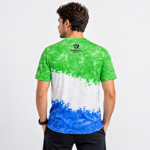 Camiseta Deportiva RONAL SPORTS para Hombre, Lavado Ácido, Manga Corta, Absorbe la Humedad, Estampada, Cuello Redondo, Corte Regular, 100% Poliéster Sublimado - Product Image 4