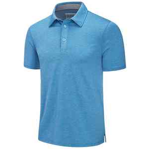 Polo de sport homme rouge uni pas cher à séchage rapide, en coton et élasthanne, maillot de polo homme écologique, design personnalisé - Product Image 5