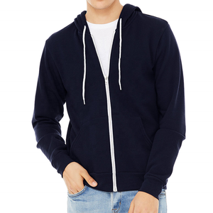 Sweat à capuche zippé personnalisé pour homme, 100 % coton molletonné, écologique, streetwear d'hiver, avec poche avant - Product Image 4