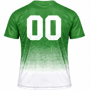 Kelly Green and <b>White</b> Gradient Sublimation T <b>Shirt</b> <b>Men</b> <b>Short</b> <b>Sleeve</b> Crew Neck Customized Printed Sports Training Performance - Product Image 2