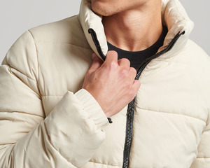 Relaxed Fit Hooded <b>Waterproof</b> Winter Canvas <b>Padded</b> Lightweight Custom Embroidery Logo Front Casual Wear Solid Color <b>jacket</b> - Product Image 5