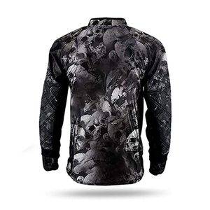 Camisa de Manga Larga para Hombre, Diseño Exclusivo, Estampado de Calavera, Cuello Alto, Ajustada, de Secado Rápido, para Todas las Temporadas - Product Image 2