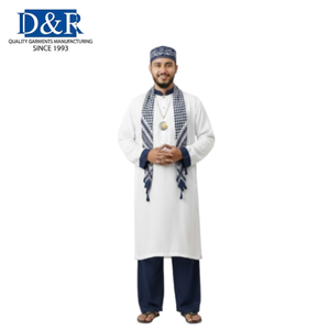 Ensemble de mode islamique moderne pour hommes musulmans, Kurta en satin de soie, style Baju Melayu Teluk Belanga, best-seller OEM malaisien - Product Image 6