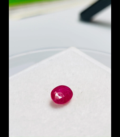 Rubis naturel certifié IGI, taille ovale, 1,46 carats (7,91*6,05*3,12 mm), couleur rouge premium, lustre excellent, origine Mozambique, pierre précieuse pour