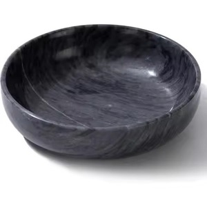 Cuenco de Servir de Mármol Blanco de Estilo Lujoso, Pulido, Resistente al Calor, con Base en Forma de Campana, Plato para Buffet de Restaurante, Decoración de Mesa - Product Image 3