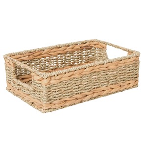 <b>Rectangle</b> Woven <b>basket</b> Organizer Hyacinth & Seagrass Handmade <b>Storage</b> <b>Basket</b> Wholesale eco-friendly Made in Viet Nam - Product Image 1