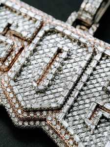 Colgante de Plata 925 con Letra Inicial H Personalizada, Estilo Hip Hop, con Moissanita VVS y Letras en Negrita con Incrustaciones de Diamantes - Product Image 2