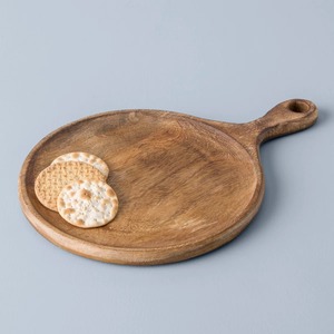 Tabla de Cortar Redonda de Madera con Asa, Acabado de Madera Natural, Tabla de Cocina - Product Image 5