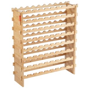Portabottiglie in bambù a 8 livelli, autoportante, per 72 bottiglie, ideale per Pinot, realizzato in rovere - Product Image 5