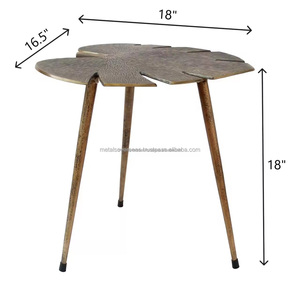 Dernière table basse en métal en fonte d'aluminium fabriquée à la main avec un élégant fabricant de techniques luxueuses à 3 pieds en métal plaqué - Product Image 2