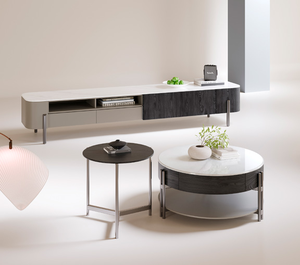 Meuble TV moderne minimaliste en bois, console multimédia, meuble de rangement, unité de divertissement, meuble de salon - Product Image 1