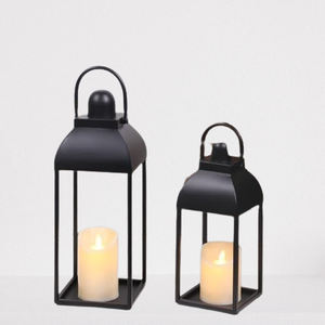 Wholesale Bulk Selling Handmade Portable <b>Set</b> of 2 Pcs Metal Candle <b>Lantern</b> With Matt Black Finish <b>Lantern</b> for Wedding & Outdoor - Product Image 1