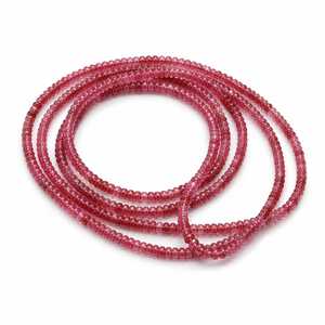 Cuentas facetadas de turmalina rosa AAA+ en forma de rondel, hilo de piedras preciosas naturales de 16 pulgadas para la fabricación de joyas - Product Image 5