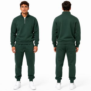 Conjunto de Sudadera con Cierre de Cremallera y Pantalones Deportivos para Hombre, Personalizado, de Algodón Grueso, Felpa, OEM, ODM, Marca Privada, Ropa Deportiva - Product Image 1