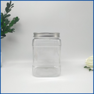 Pavico Customer's Logo Acceptable Square Clear PET <b>Jar</b> 990ml 89mm 46g Canned Food Snack Cosmetic Storage <b>Plastic</b> Cap Candy - Product Image 5