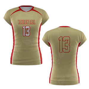 เสื้อวอลเลย์บอลสีแดงทองแบบกำหนดเองสำหรับผู้ชาย แขนกุด พิมพ์ลายแบบ Sublimation ชุดทีม ระบายอากาศได้ดี แห้งเร็ว เสื้อกีฬา - Product Image 4