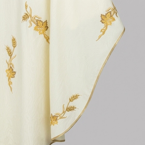 Chasuble de clergé brodée de fils d'or de qualité supérieure - Vêtement liturgique blanc pour l'Église - Product Image 3