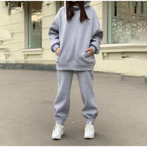 Conjunto Deportivo Nuevo de Alta Calidad para Mujer, Traje de Dos Piezas con Sudadera con Capucha de Forro Polar Cálido, Sudaderas Holgadas de Moda Otoño Invierno - Product Image 6