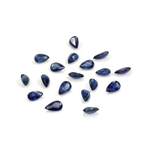 Saphirs bleus naturels non traités, taille poire 4x6mm, pierres précieuses de saphir bleu naturel facettées pour la création de bijoux - Product Image 4