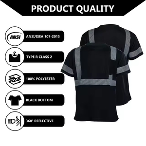 เสื้อผ้าทำงานสะท้อนแสงเพื่อความปลอดภัยสำหรับผู้ชาย เสื้อยืดทำงานก่อสร้างแบบแห้งเร็ว แขนสั้น ผลิตโดยโรงงาน - Product Image 3