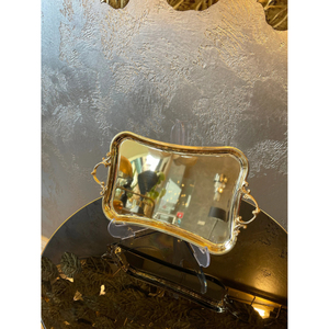 Plateau Art Déco Fait Main en Acier Inoxydable Doré – Plateau de Service Métallique Durable pour Mariages et Fêtes, Idéal pour la Table - Product Image 3