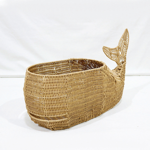 Panier de rangement multifonction en rotin tressé fait main, écologique, style minimaliste rond pour l'organisation et l'embellissement du salon - Product Image 1