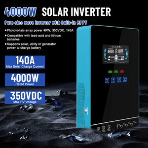Convertisseur solaire hybride PV 350Vdc, <span class=keywords><strong>4000W</strong></span> DC 24V vers AC 120V avec contrôleur de charge MPPT 140A, compatible avec les batteries au lithium - Product Image 2