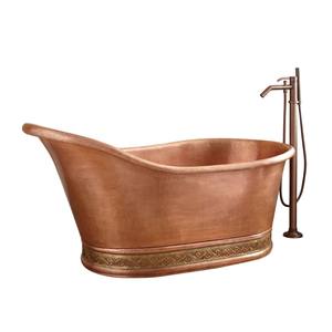 Baignoire simple en cuivre martelé au design élégant, finition bronze huilé, fabriquée à la main, pour hôtel et salle de bain à domicile - Product Image 2