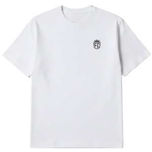 Men Oversized Short Sleeve T <b>Shirt</b> <b>White</b> Minimal Chest Logo Cotton Crew Neck Casual Daily Wear Tee OEM Wholesale - Product Image 2