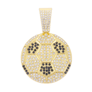 Moissanite Diamond Pendant 925 Silver Gold Plated <b>Chain</b> Necklace <b>Iced</b> <b>Out</b> Soccer Ball Charm Hip Hop Jewelry Set Luxury Gift - Product Image 6