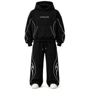 Ensemble de survêtement homme personnalisé en molleton deux pièces, vente en gros pour marques streetwear américaines, faible MOQ, directement de l'usine, prêt à l'emploi pour les acheteurs. - Product Image 2