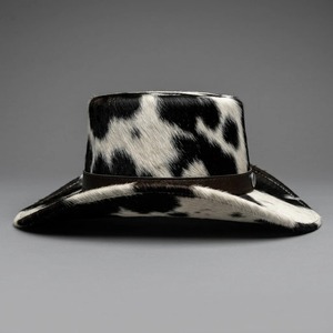 Sombrero de Pescador con Estampado de Vaca, Cuero con Pelo de Vaca, para Deportes, Viajes, Protección EMF, Forro Plateado, para Todas las Estaciones - Product Image 3