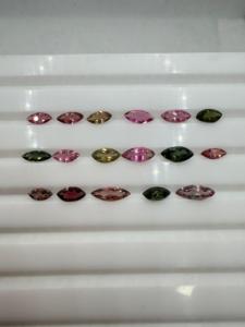 Lot en gros de pierres précieuses naturelles de qualité supérieure, multi-tourmalines, taille marquise 11x4-7x4mm, polies, multicolores, avec jeu de couleurs/effet de feu, pour bijoux - Product Image 2